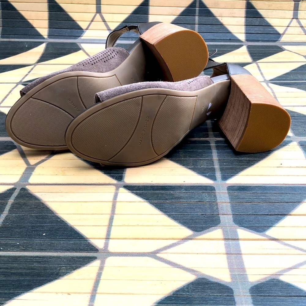 Marc Fisher Block Heel Open Toed Shoe Size 10m - image 3